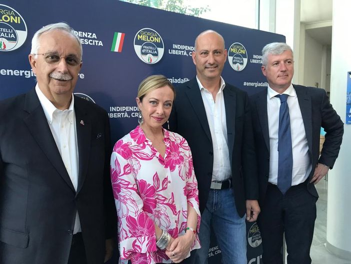 La Meloni con Franco Civallero, Enrico Rosso e Gialuca Zampedri
