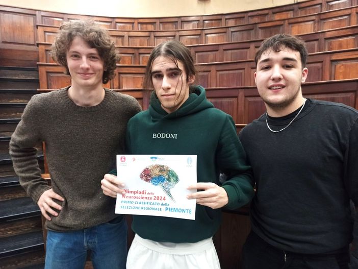 Il podio delle Olimpiadi delle Neuroscienze in Piemonte: Il podio delle Olimpiadi delle Neuroscienze in Piemonte: