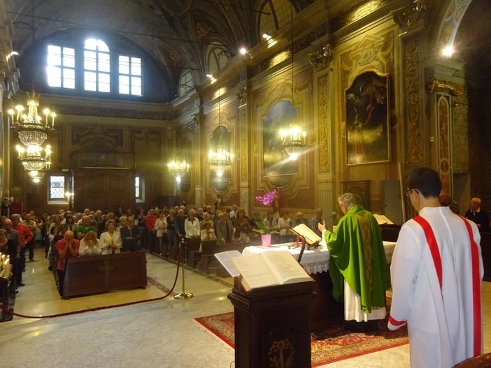 Un momento della funzione celebrata in ricordo dell'insegnante