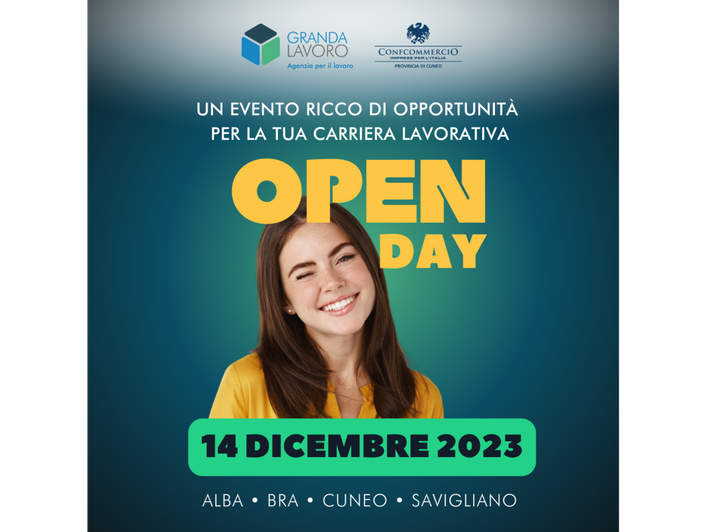 Vuoi conoscere il mondo del lavoro, cercare occupazione o nuove opportunità? Non perdere l'open day di Granda Lavoro