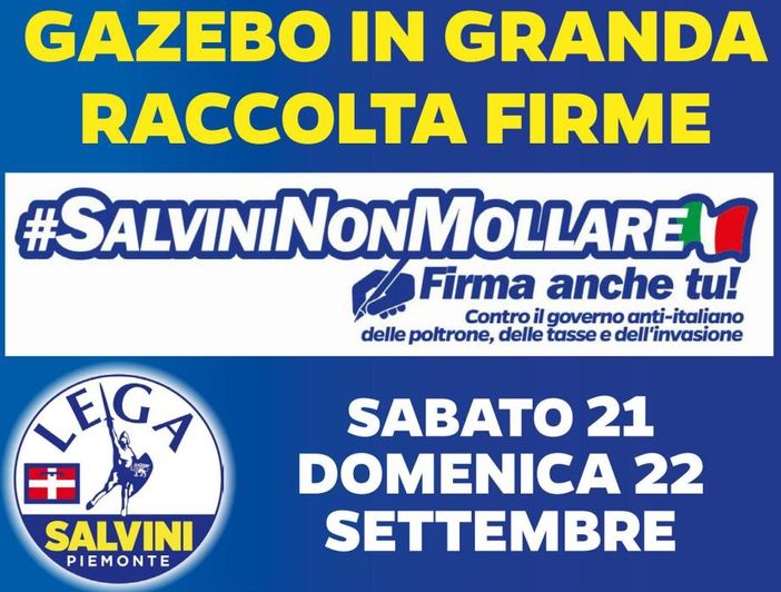 #Salvininonmollare: gazebo e presidi della Lega nelle piazze della Granda sabato e domenica