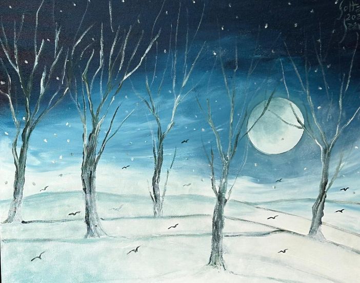 La Luna Fredda vista dal pittore braidese Franco Gotta La Luna Fredda vista dal pittore braidese Franco Gotta