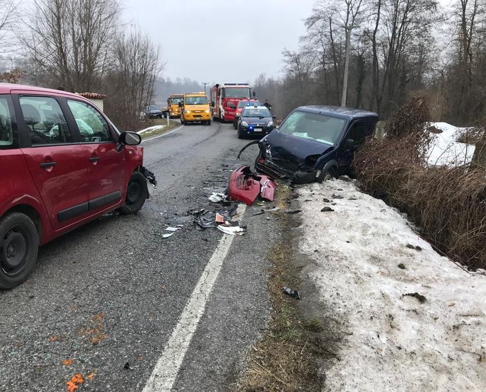 Scontro frontale sulla Sp 243 tra Morozzo e San Biagio di Mondovì'