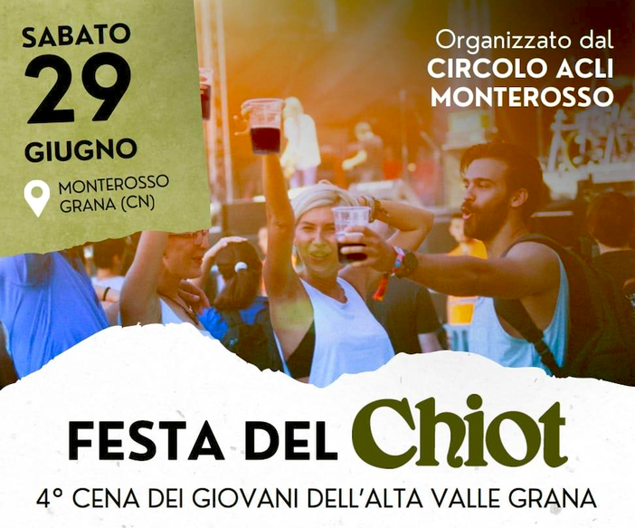 A Monterosso Grana la "Festa del Chiot",  4ª cena dei giovani della Valle Grana