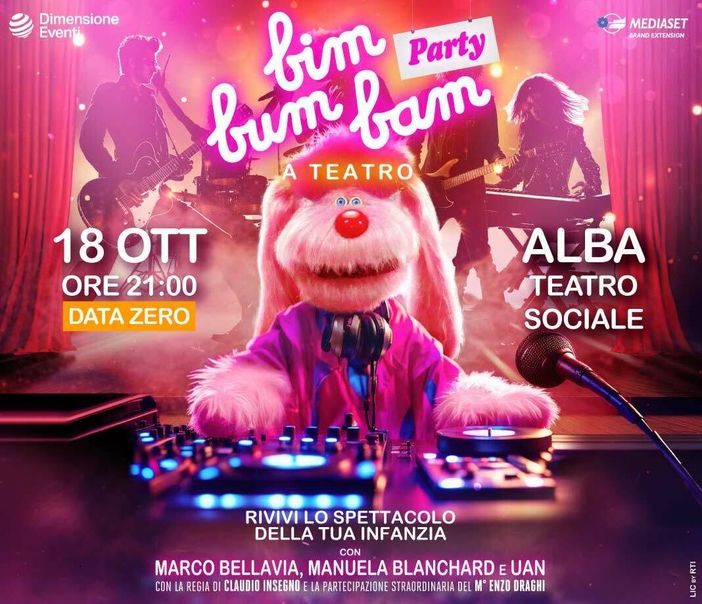 Un viaggio nell'infanzia: ad Alba in scena "Bim Bum Bam party", lo show con il mitico Uan