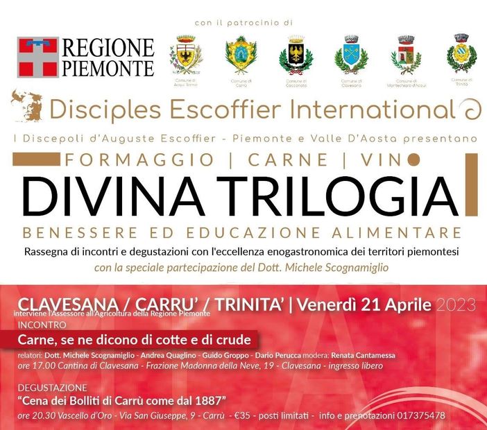I Discepoli d'Auguste Escoffier - Piemonte e Valle D'Aosta presentano “Divina Trilogia”