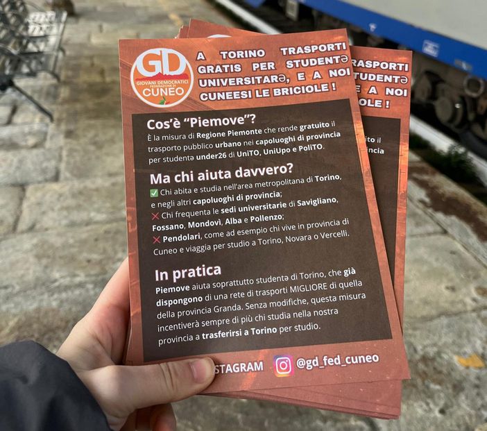 "Piemove penalizza la provincia": i Giovani Democratici lanciano la raccolta firme "Piemove penalizza la provincia": i Giovani Democratici lanciano la raccolta firme