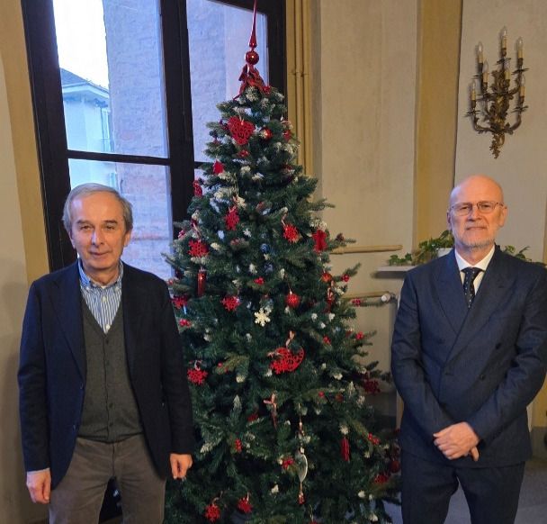 Il sindaco di Bra Gianni Fogliato con il direttore di Ascom Bra Luigi Barbero