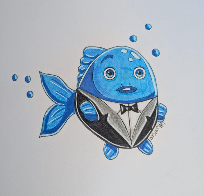 Pesce di aprile, disegno di Cristina Lioci
