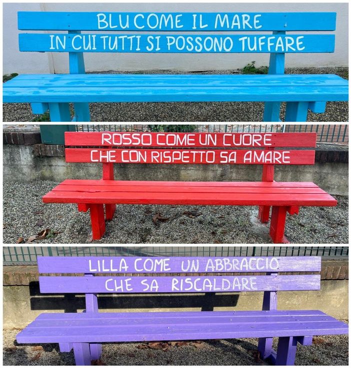 Le panchine colorate di Ceresole
