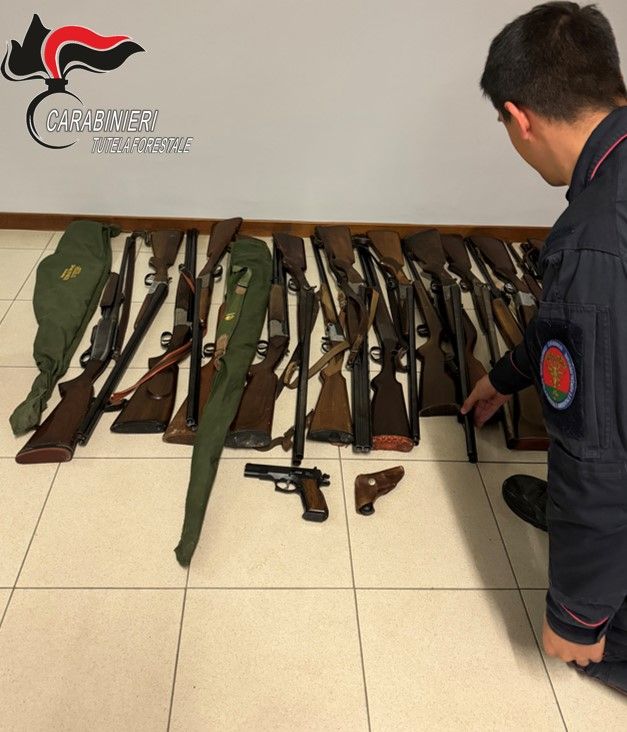 Le armi ritirate in via cautelare