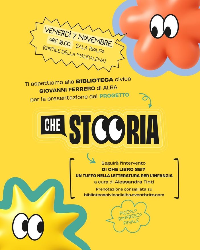 La Biblioteca civica di Alba presenta il progetto Che storia, venerdì 7 novembre in sala Riolfo