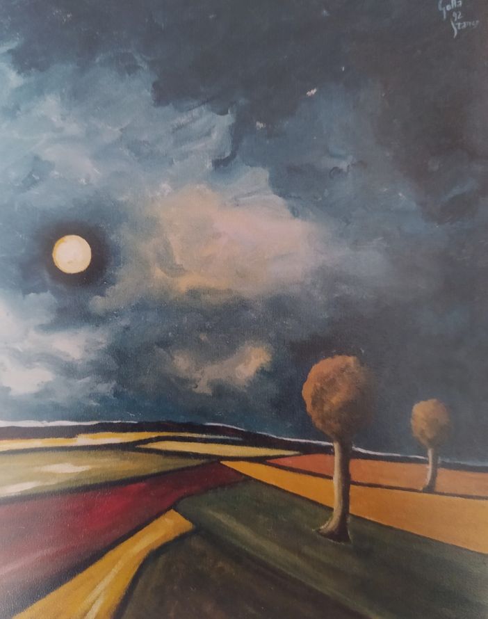 La Luna Rosa, vista dal pittore braidese Franco Gotta La Luna Rosa, vista dal pittore braidese Franco Gotta