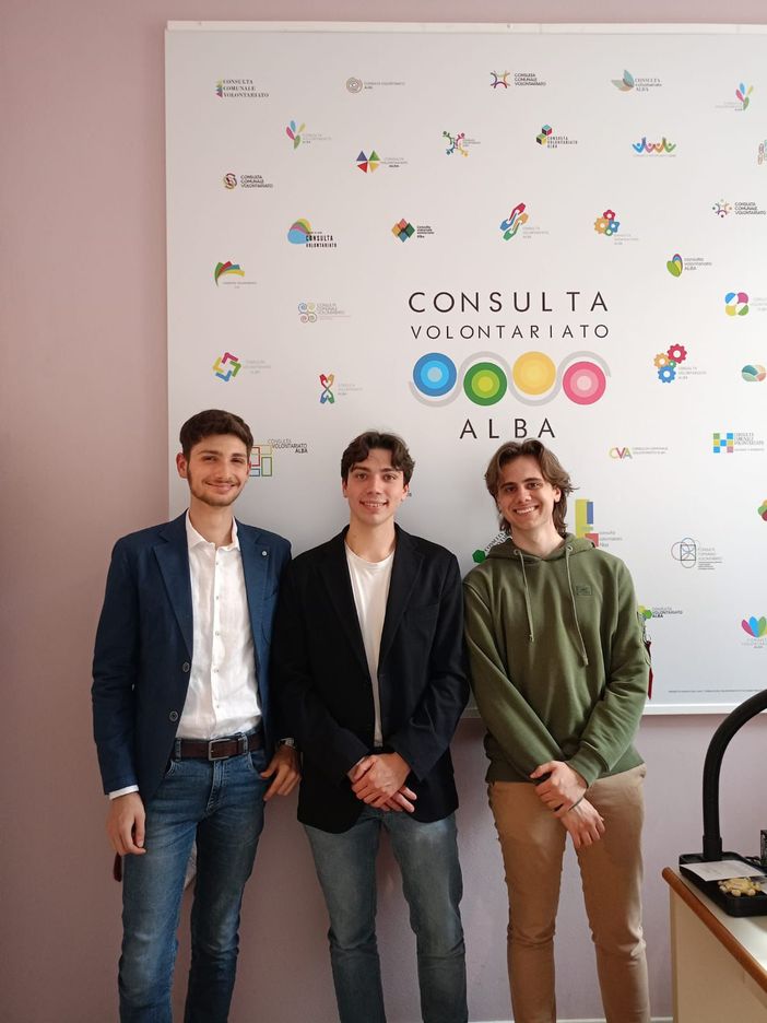 Filippo, Daniele e Giulio entrano nel direttivo della Consulta del Volontariato di Alba