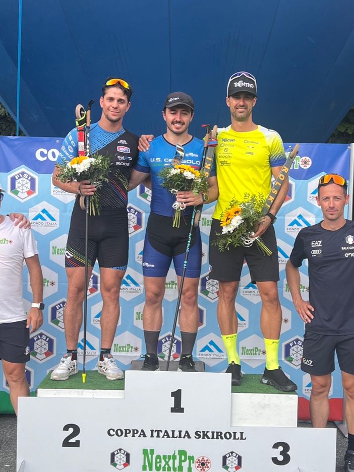 Francesco Becchis sul secondo gradino del podio dei Campionati Italiani Sprint