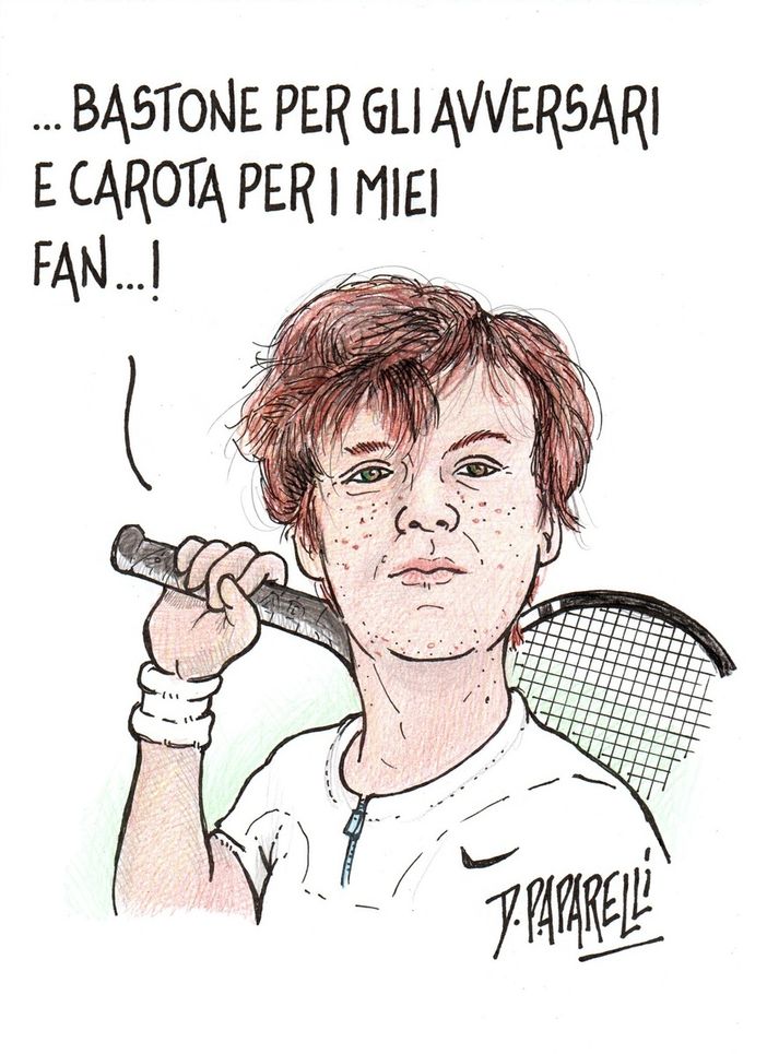 La vignetta di Paparelli per Jannik Sinner