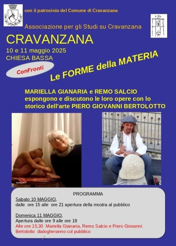 Cravanzana celebra “Le Forme della Materia”: Mostra d’arte e incontro con gli autori Cravanzana celebra “Le Forme della Materia”: Mostra d’arte e incontro con gli autori