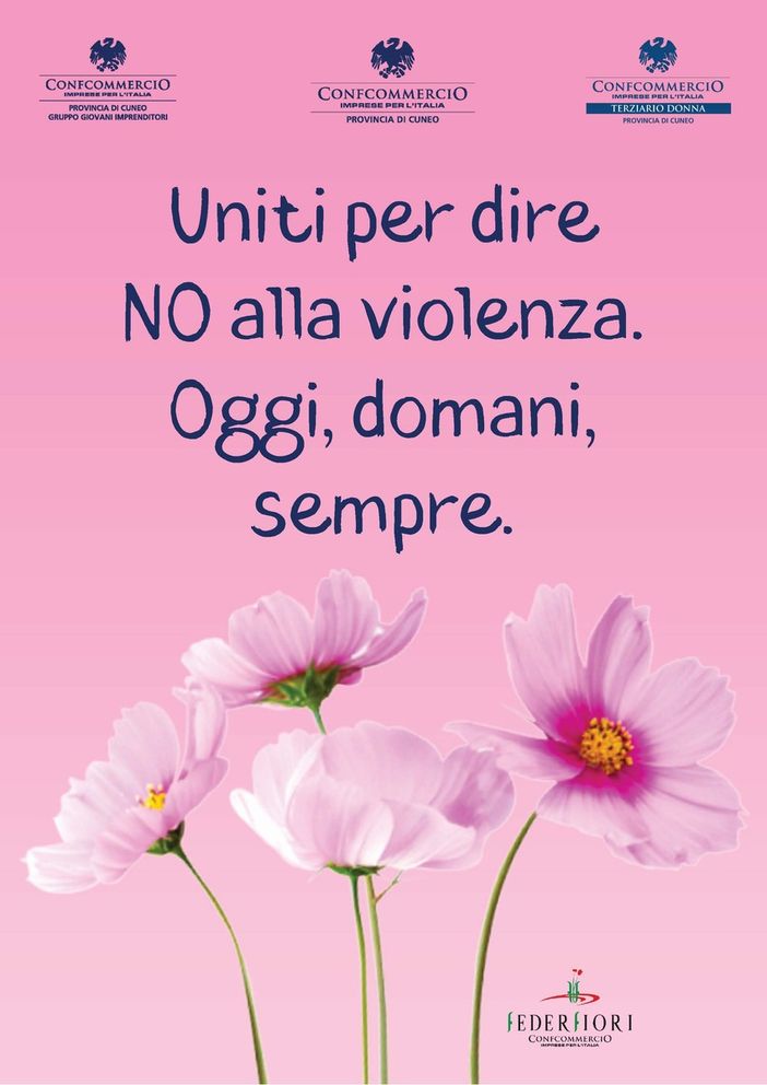 Un gesto floreale contro la violenza sulle donne: fiori rossi nelle sedi Ascom di Cuneo
