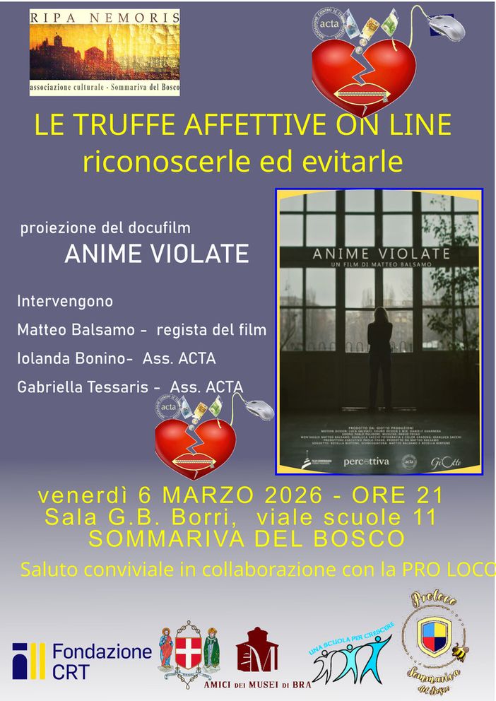Sommariva del Bosco: cinema contro le truffe affettive per la Festa della Donna Sommariva del Bosco: cinema contro le truffe affettive per la Festa della Donna