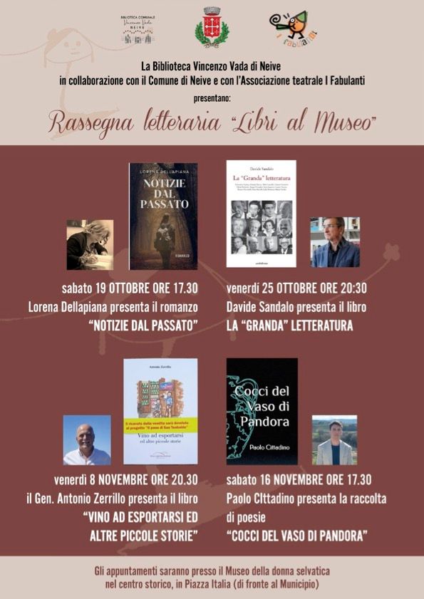 Davide Sandalo ospite a Neive  per la rassegna letteraria