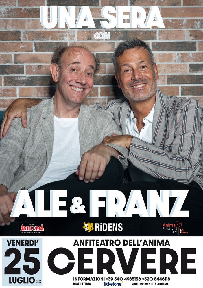 All'Anima Festival di Cervere una serata tutta da ridere con i comici Ale & Franz All'Anima Festival di Cervere una serata tutta da ridere con i comici Ale & Franz