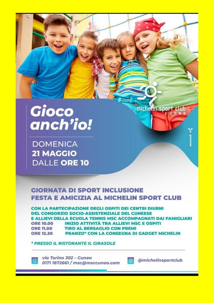 Alla Michelin di Cuneo una giornata di sport ed inclusione con "Gioco anche io"