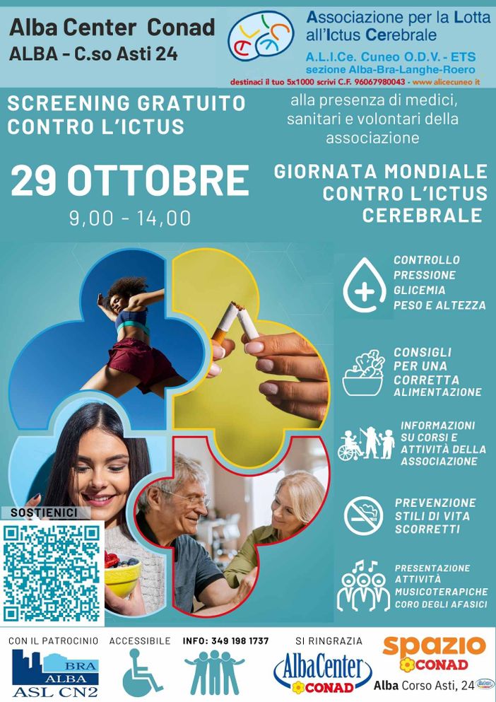 Giornata Mondiale contro l'ictus cerebrale, domenica ad Alba screening gratuito