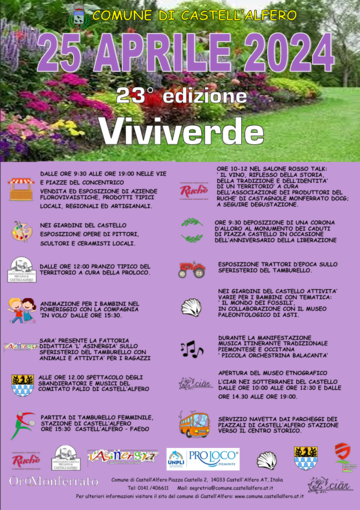 A Castell'Alfero un ricco 25 aprile con "Viviverde" e la festa della Liberazione