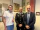 Il sindaco Tallone e il senatore Bergesio col comandante della Compagnia Carabinieri di Fossano, capitano Alessandro Cantarella