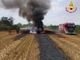 A fuoco un trattore con imballatrice in Regione Sagnassi a Centallo