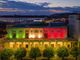 Il Politeama illuminato col tricolore in uno scatto di Tino Gerbaldo