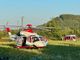 L'elisoccorso atterrato al campo sportivo per l'incidente di viale Sarrea a Dronero