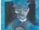 Mario Lattes, Senza Titolo [ritratto d'uomo con bombetta in blu] /[Kafka]; olio su tela, senza data, 60x60