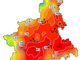 Le temperature massime percepite previste da Arpa per mercoledì 19 luglio