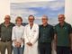Il dottor Fausto Cella, al centro, coi vertici dell'Asl e il direttore della Fondazione Ospedale Luciano Scalise