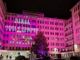 L'ospedale di Cuneo illuminato di rosa per la Giornata internazionale della donna