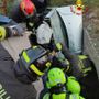 I soccorsi dopo l'incidente in via Gerbola
