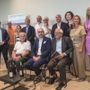 Il presidente Robaldo con i promotori dell'evento in ricordo di Gino Veronelli Il presidente Robaldo con i promotori dell'evento in ricordo di Gino Veronelli