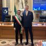 Il sindaco Alberto Gatto e il ministro Alessandro Giuli Il sindaco Alberto Gatto e il ministro Alessandro Giuli