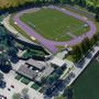 Il rendering della nuova pista di atletica