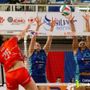 Una immagine del match tra il Mondovì Volley e il Cogne Aosta (foto Cristiano Silvestri)