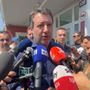 Il ministro Salvini all'uscita del carcere di Bollate