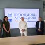 Il presidente e il direttore ACA, Viglione e Pace, il presidente dell’Associazione Ristoratori &amp; Albergatori Albesi Camia e la responsabile Marketing  Bergadano e Ferrero, Sales &amp; Project Manager di Langhe Experience