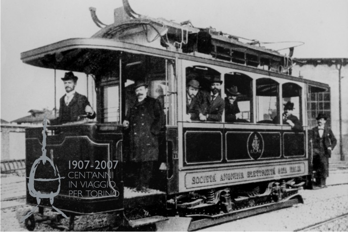 Un tram elettrico a Torino (1896) - archivio ATTS Un tram elettrico a Torino (1896) - archivio ATTS