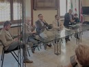 Il tavolo di confronto. Da destra: la presidente di Alba Sotto le Torri – Commercianti Centro Storico Micaela Delsanto, il presidente ACA Giuliano Viglione, il sindaco Alberto Gatto, gli assessori Davide Tibaldi, Roberto Cavallo e Edoardo Fenocchio