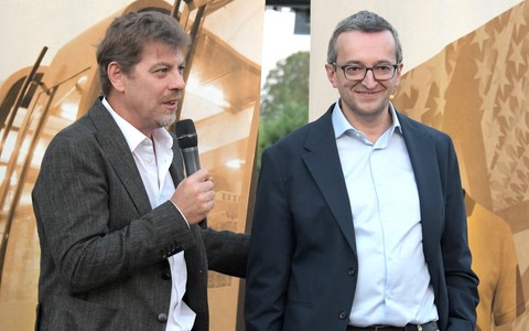 Giuseppe Miroglio, presidente di Sublitex e del Gruppo Miroglio, con Giuseppe Lano, amministratore delegato di Sublitex (Ph. Mauro Gallo Fotografo)