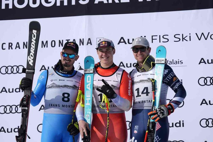 Il podio di Crans Montana