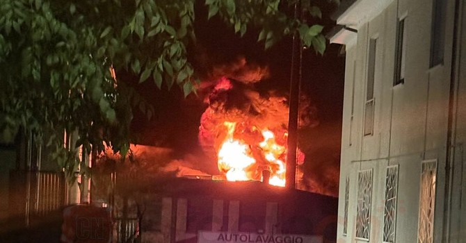 L'incendio al Parco Tanaro dello scorso 9 ottobre (Copyright Targatocn)