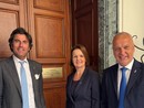 Nella foto il senatore Giorgio Maria Bergesio, primo da destra, insieme a Mara Bizzotto e Gianluca Cantalamessa.