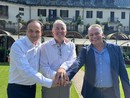 Da sinistra il governatore Alberto Cirio, il presidente di Visit Piemonte Beppe Carlevaris e l'assessore regionale Paolo Bongioanni